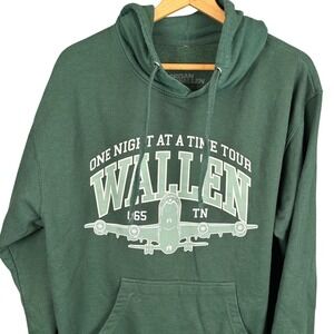 Morgan Wallen One Night At A Time World Tour Hoodie Green Mens Large Concert